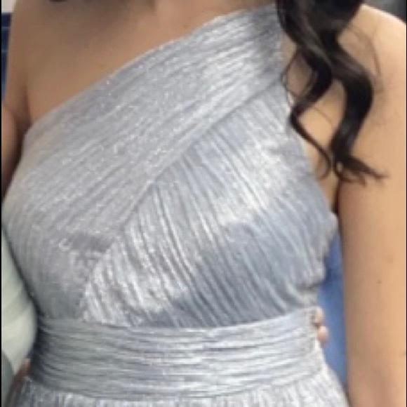 Aidan by Aidan Mattox silver gown - Small - Picture 3 of 5